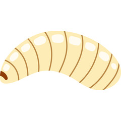 A Cartoon Larva Insect on a White Background Simple Flat Design Style