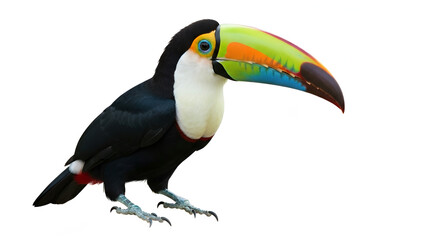 Obraz premium Vibrant Toucan with Colorful Beak – Tropical Bird for Wildlife, Education or Jungle Design