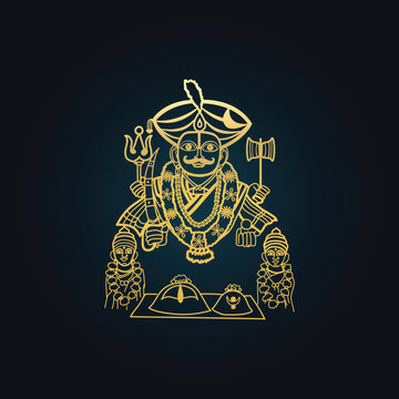 Martand Bhairav Malhari: Divine Hindu Warrior Illustration