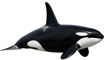 Obraz premium Killer Whale (Orca) in Side Profile – Majestic Black and White Marine Predator for Wildlife, Education or Ocean Campaigns