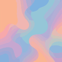 Abstract Vector Background in Organic Flowing Shapes with Pastel Colors in Modern Style