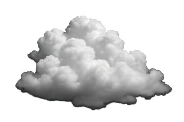 Obraz premium White fluffy cloud with dark gray shadows, creating a dynamic weather element isolated on a transparent background