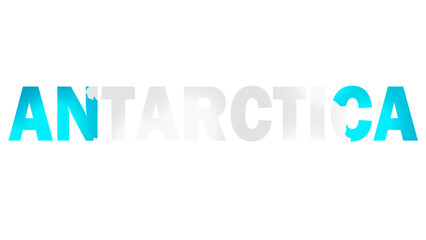 Antarctica Text With Flag Isolated On Transparent PNG Background