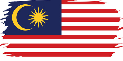 Flag of Malaysia. Malaysian national symbol in official colors. Template icon. Vector background.