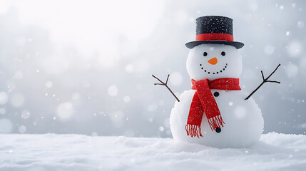 snowman snowman with a background of pure white snow  celebrating Christmas