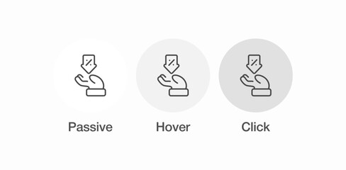 hand interest rate icon sign vector