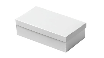 Plain White Rectangular Box Closed Isolated Transparent Background Ready To Isolate