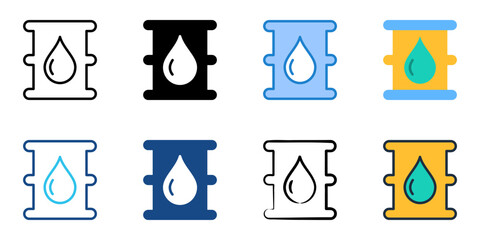 Diesel Fuel icon set multiple style collection 
