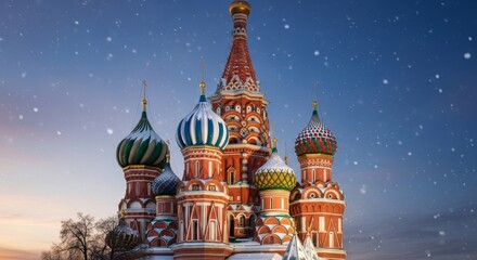 Saint Basil Feast, church bells glowing against winter sky