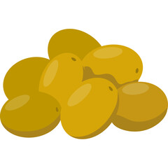 Pile Of Yellow Olives With Transparent Background
