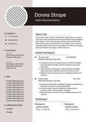 Professional curriculum vitae design template 