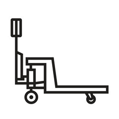 Hand pallet jack, linear icon. Logistic equipment. Illustration. Object isolated on white.