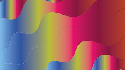 Vibrant Abstract Background with Smooth Layered Flowing Waves and Full Spectrum Gradient