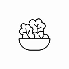 bowl green salad icon sign vector