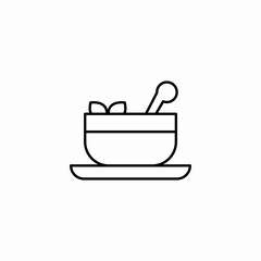 bowl mortar pestle icon sign vector