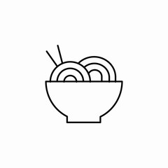 bowl of noodles icon sign vector
