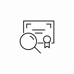 certificate document search icon sign vector
