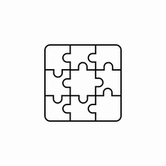 completed square puzzle icon sign vector