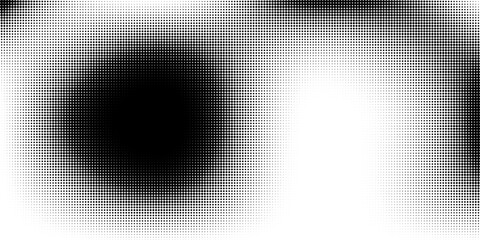 Grunge halftone gradient background. Faded grit noise texture. White and black sand wallpaper. Retro pixelated backdrop. Anime or manga style comic overlay. Vector graphic design textured template © Sudiman