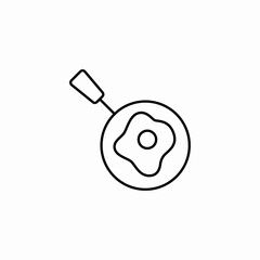 frying pan egg icon sign vector