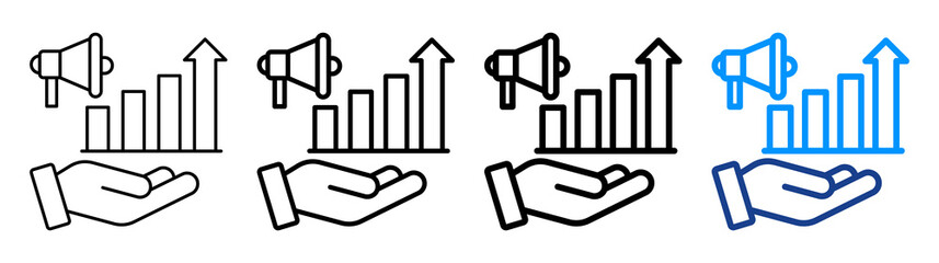 Sales Marketing Icon Different Style Outline Collection Set