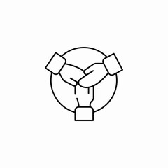 hands together unity icon sign vector