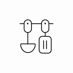 hanging kitchen utensils icon sign vector