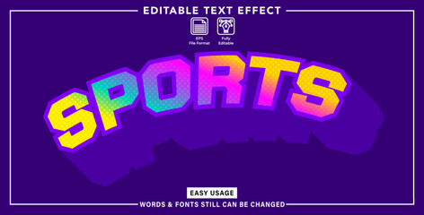 Editable graphic text effect sports styles