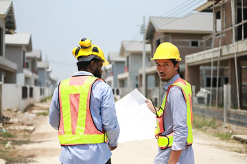 Architects and engineers visit the site to observe the construction progress according to the...