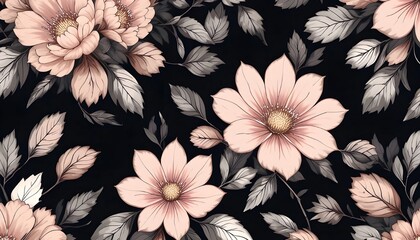 Luxury Floral Pattern with Hand-Drawn Leaves – Elegant Minimalistic Abstract Background Design