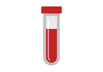 Test Tube Flat Colored Icon for Laboratory, Experiment, and Medical Research Design