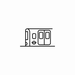 subway car side icon sign vector