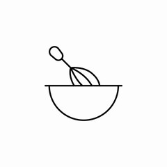 whisk in bowl icon sign vector