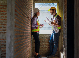 Architects and engineers discuss teamwork, construction, and happiness for real estate, complete...