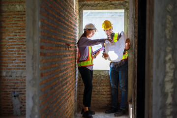 Architects and engineers discuss teamwork, construction, and happiness for real estate, complete...