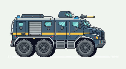 Obraz premium Armored Personnel Carrier A Detailed Vector Illustration.