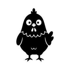 Minimalist cartoon turkey face with wide eyes on white background