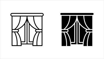 curtain icon set. decoration sign for mobile concept and web design. vector illustration on white background