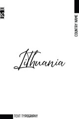 Lithuania   -Country Name Modern Cursive Typography Text Lettering Design