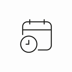 calendar with time icon sign vector