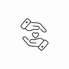 caring hands heart icon sign vector