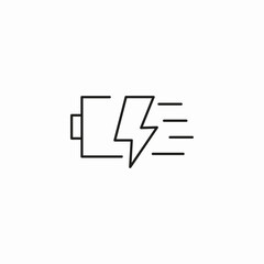 fast battery charging icon sign vector
