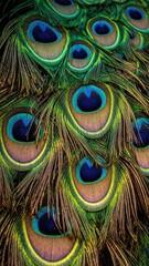 Fototapeta premium Vivid plumage of iridescent feathers