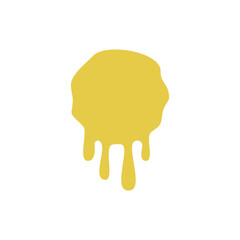 Yellow Honey Dripping Splatter Stain Vector Graphic