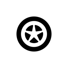 Black Star Wheel Car Rim Graphic Icon Symbol