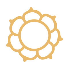 Simple Abstract Outline Flower Motif Graphic Element