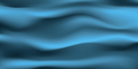 Silk blue background. Abstract vector pattern with copy space. Liquid wave texture, smooth drapery wallpaper. Wedding fabric, satin. Wavy design for banner, card, postcard, backdrop.