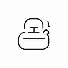 steaming hot kettle icon sign vector