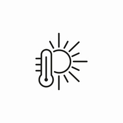sun hot thermometer icon sign vector
