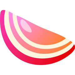 Pink Orange Red And White Layered Onion Slice Graphic With Transparent Background And Soft Glow Effect